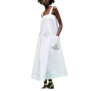Zara Midi Dress With Topstitching XS